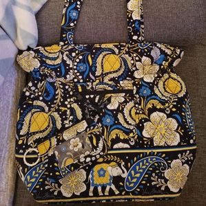 Ellie Blue Vera Bradley purse and minimalist wallet